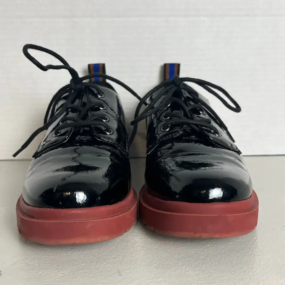 Mix No 6 Black Patent Platform Oxfords Size 7